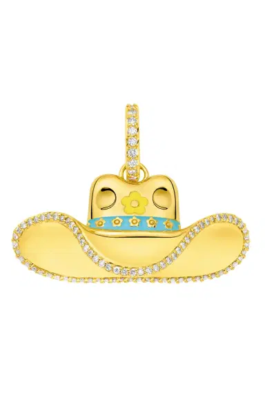 BUDDHA MAMA Diamond Blue Cowgirl Hat Pendant | Thumbnail 1