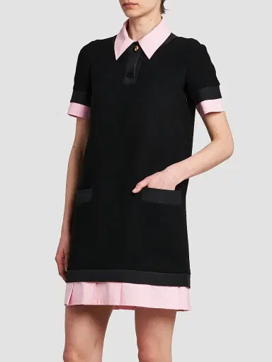 MOSCHINO Women's Contrast-Trim Wool-Blend Mini Dress | Thumbnail 4 MOSCHINO Women's Contrast-Trim Wool-Blend Mini Dress | Thumbnail 4