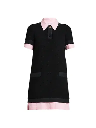 MOSCHINO Women's Contrast-Trim Wool-Blend Mini Dress | Thumbnail 1 MOSCHINO Women's Contrast-Trim Wool-Blend Mini Dress | Thumbnail 1
