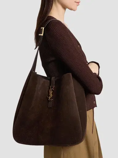 Saint Laurent Women's Le 5 ÿ 7 Supple Large Shoulder Bag in Suede | Thumbnail 3 Saint Laurent Women's Le 5 ÿ 7 Supple Large Shoulder Bag in Suede | Thumbnail 3
