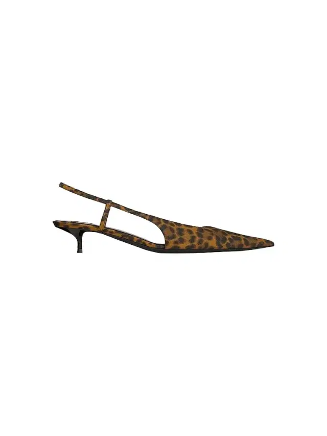 Saint Laurent Women's Secret Slingback Pumps in Leopard Grosgrain
