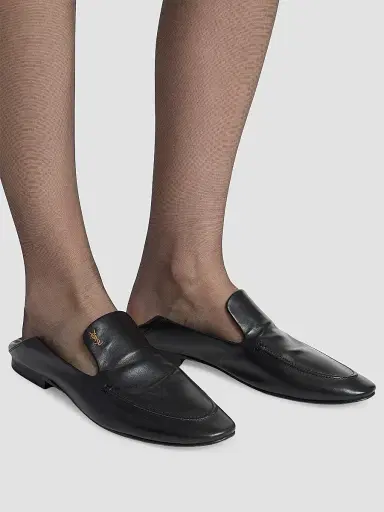 Saint Laurent Women's Alain Slippers in Smooth Leather | Thumbnail 7 Saint Laurent Women's Alain Slippers in Smooth Leather | Thumbnail 7