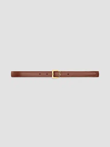 Saint Laurent Women's Cassandre Thin Reversible Belt in Smooth Leather | Thumbnail 4