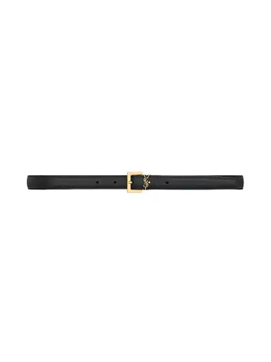 Saint Laurent Women's Cassandre Thin Reversible Belt in Smooth Leather | Thumbnail 1