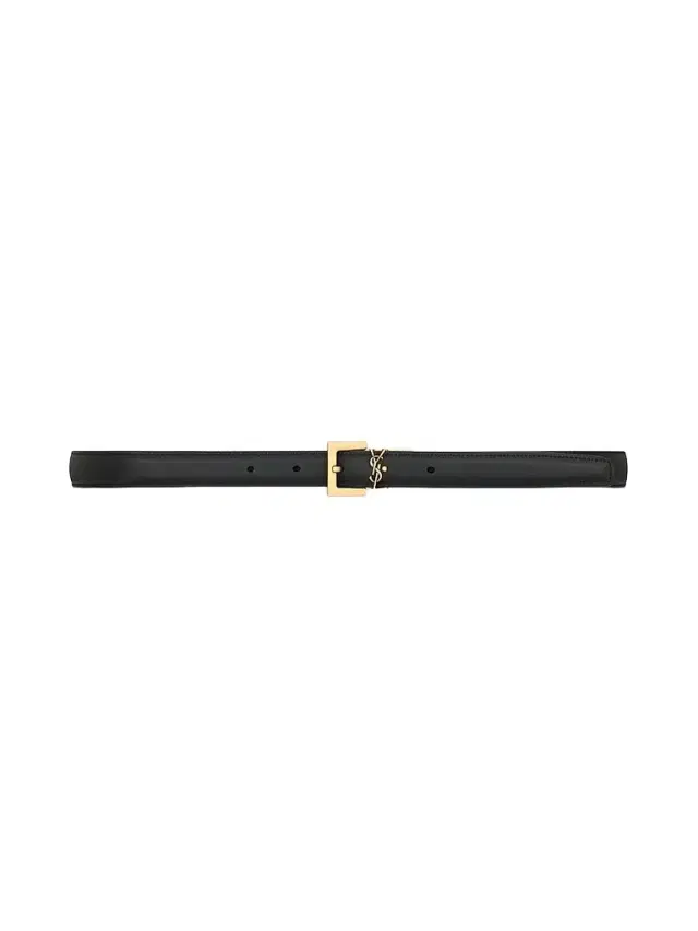 Saint Laurent Women's Cassandre Thin Reversible Belt in Smooth Leather