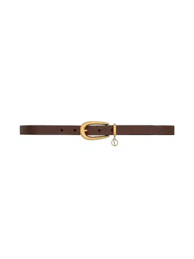 Saint Laurent Women's Cassandre Charm Elongated Buckle Thin Belt in Leather | Thumbnail 1 Saint Laurent Women's Cassandre Charm Elongated Buckle Thin Belt in Leather | Thumbnail 1