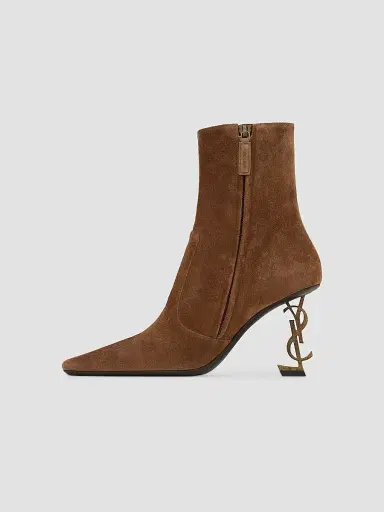 Saint Laurent Women's Opyum Booties in Suede | Thumbnail 3