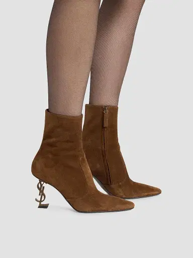 Saint Laurent Women's Opyum Booties in Suede | Thumbnail 6