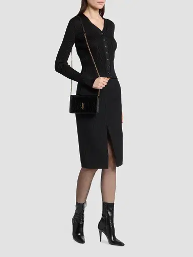 Saint Laurent Women's Cardigan in Ribbed Knit | Thumbnail 2