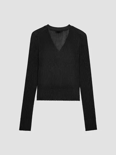 Saint Laurent Women's Cardigan in Ribbed Knit | Thumbnail 3