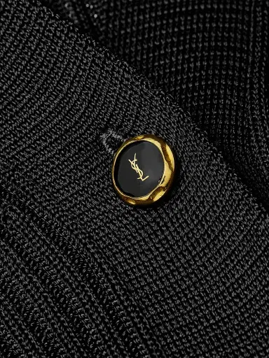 Saint Laurent Women's Cardigan in Ribbed Knit | Thumbnail 7