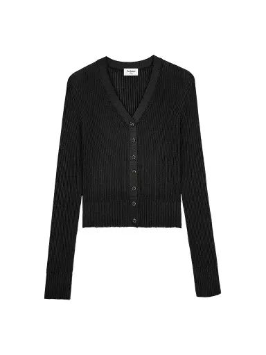 Saint Laurent Women's Cardigan in Ribbed Knit | Thumbnail 1