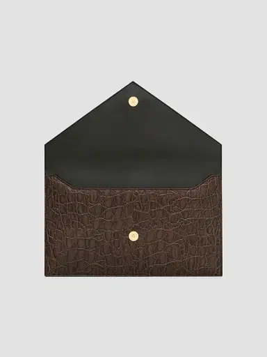 Saint Laurent Women's Paris Pouch in Crocodile-Embossed Leather | Thumbnail 5 Saint Laurent Women's Paris Pouch in Crocodile-Embossed Leather | Thumbnail 5