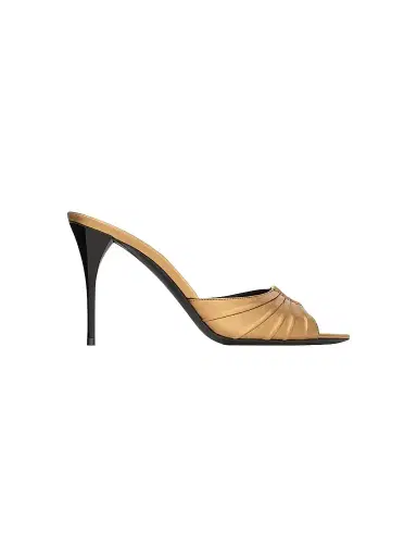 Saint Laurent Women's Babylone Mules in Metallic Leather | Thumbnail 1
