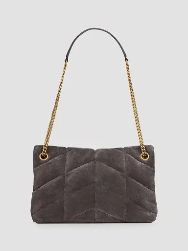 Saint Laurent Women's Puffer Small in Quilted Suede | Thumbnail 4 Saint Laurent Women's Puffer Small in Quilted Suede | Thumbnail 4