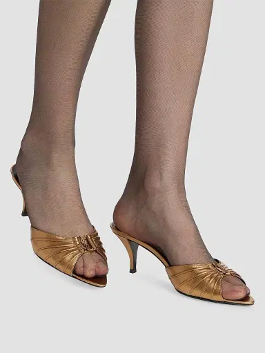 Saint Laurent Women's Babylone Mules in Metallic Leather | Thumbnail 5 Saint Laurent Women's Babylone Mules in Metallic Leather | Thumbnail 5