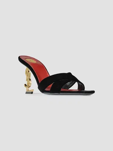 Saint Laurent Women's Opyum Mules in Velvet | Thumbnail 2 Saint Laurent Women's Opyum Mules in Velvet | Thumbnail 2