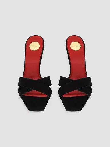 Saint Laurent Women's Opyum Mules in Velvet | Thumbnail 3 Saint Laurent Women's Opyum Mules in Velvet | Thumbnail 3