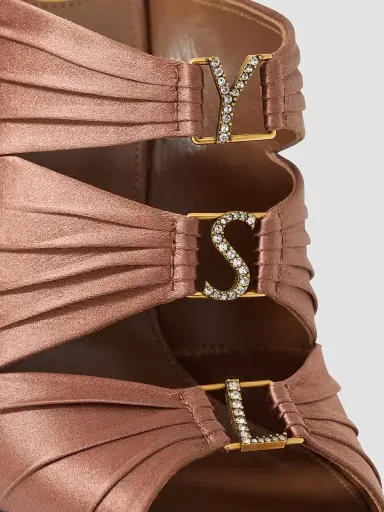 Saint Laurent Women's Emilie Mules in Satin Crepe | Thumbnail 4 Saint Laurent Women's Emilie Mules in Satin Crepe | Thumbnail 4