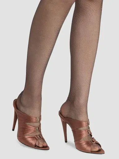 Saint Laurent Women's Emilie Mules in Satin Crepe | Thumbnail 6 Saint Laurent Women's Emilie Mules in Satin Crepe | Thumbnail 6