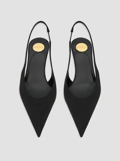 Saint Laurent Women's Fanny Slingback Pumps in Satin Crepe | Thumbnail 3 Saint Laurent Women's Fanny Slingback Pumps in Satin Crepe | Thumbnail 3