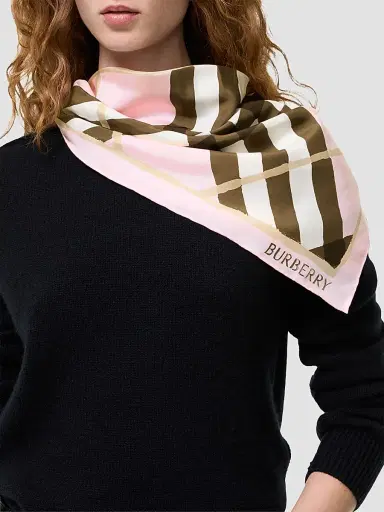 Burberry Women's Watercolor Check Silk Scarf | Thumbnail 2 Burberry Women's Watercolor Check Silk Scarf | Thumbnail 2