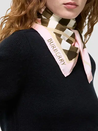 Burberry Women's Watercolor Check Silk Scarf | Thumbnail 5 Burberry Women's Watercolor Check Silk Scarf | Thumbnail 5
