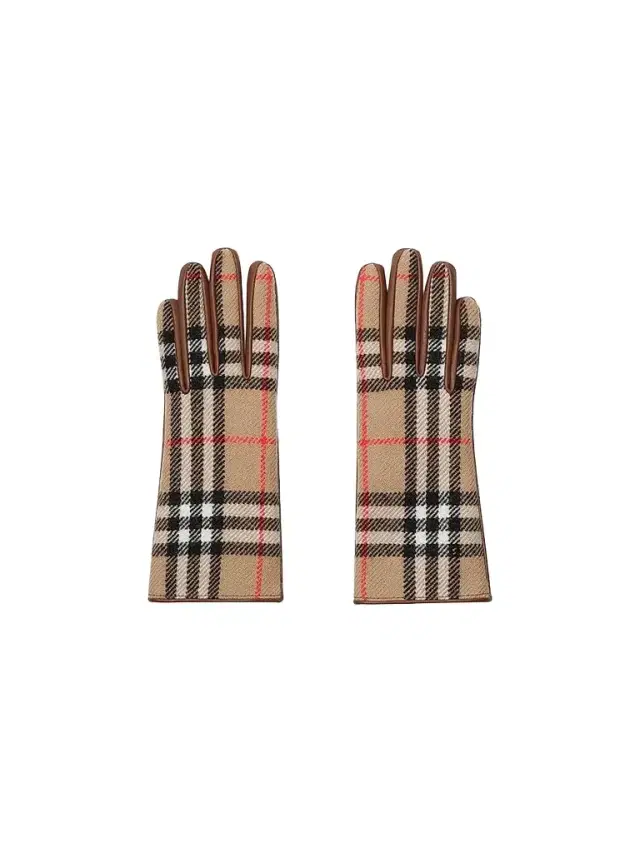 Burberry Women's Check Wool & Leather Gloves