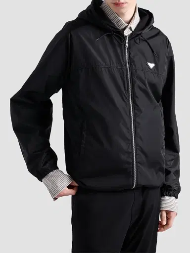 Prada Men's Technical Fleece Hoodie Jacket | Thumbnail 4 Prada Men's Technical Fleece Hoodie Jacket | Thumbnail 4