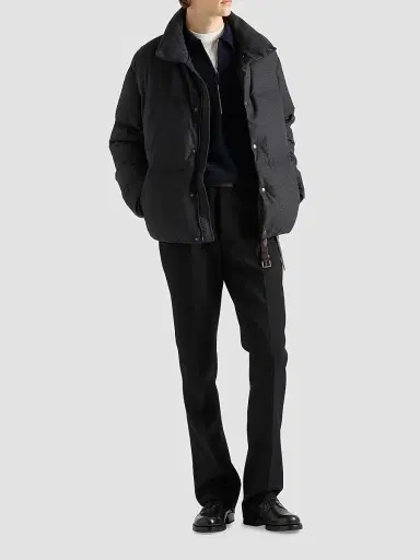 Prada Men's Medium-Weight Cashmere Down Jacket | Thumbnail 2 Prada Men's Medium-Weight Cashmere Down Jacket | Thumbnail 2