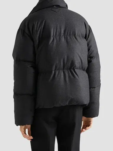 Prada Men's Medium-Weight Cashmere Down Jacket | Thumbnail 5 Prada Men's Medium-Weight Cashmere Down Jacket | Thumbnail 5