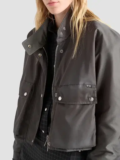 Prada Women's Washed Nylon Blouson Jacket | Thumbnail 4 Prada Women's Washed Nylon Blouson Jacket | Thumbnail 4