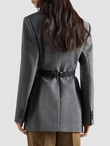 Prada Women's Single-Breasted Melange Hopsack Jacket | Thumbnail 4 Prada Women's Single-Breasted Melange Hopsack Jacket | Thumbnail 4