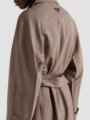 Prada Women's Single-Breasted Houndstooth Check Wool Coat | Thumbnail 5