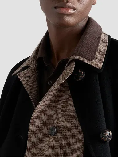 Prada Women's Single-Breasted Houndstooth Check Wool Coat | Thumbnail 6