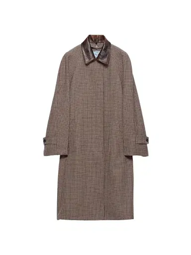Prada Women's Single-Breasted Houndstooth Check Wool Coat | Thumbnail 1