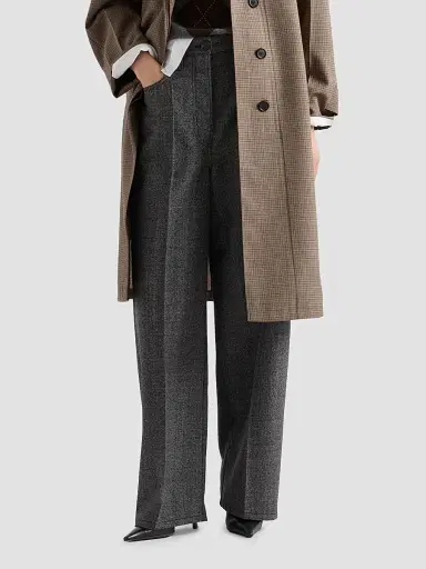 Prada Women's Mouline Wool Pants | Thumbnail 3 Prada Women's Mouline Wool Pants | Thumbnail 3