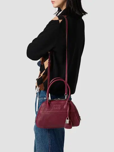 Miu Miu Women's Vivant Nappa Leather Top Handle Bag | Thumbnail 3