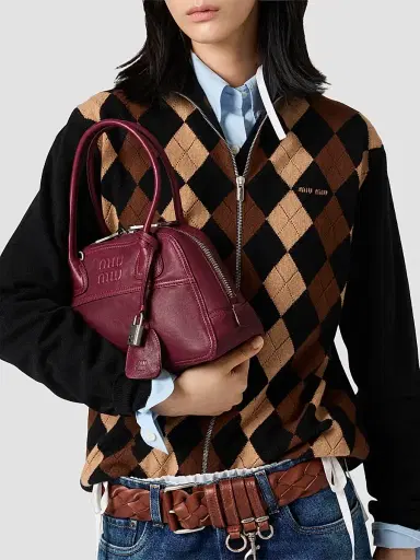 Miu Miu Women's Vivant Nappa Leather Top Handle Bag | Thumbnail 4