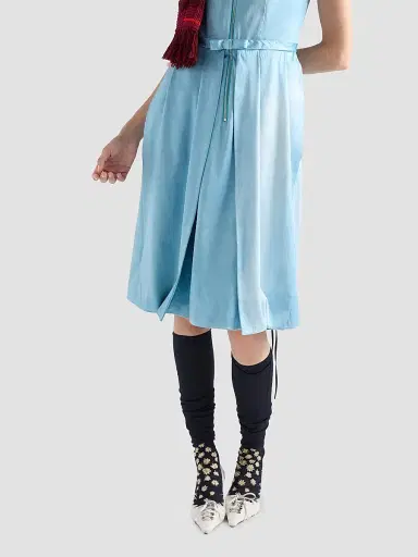 Prada Women's Washed Silk Duchesse Dress | Thumbnail 4