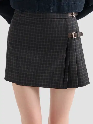 Prada Women's Checked Wool Mini Skirt | Thumbnail 3 Prada Women's Checked Wool Mini Skirt | Thumbnail 3