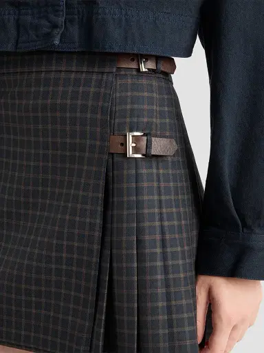Prada Women's Checked Wool Mini Skirt | Thumbnail 5 Prada Women's Checked Wool Mini Skirt | Thumbnail 5