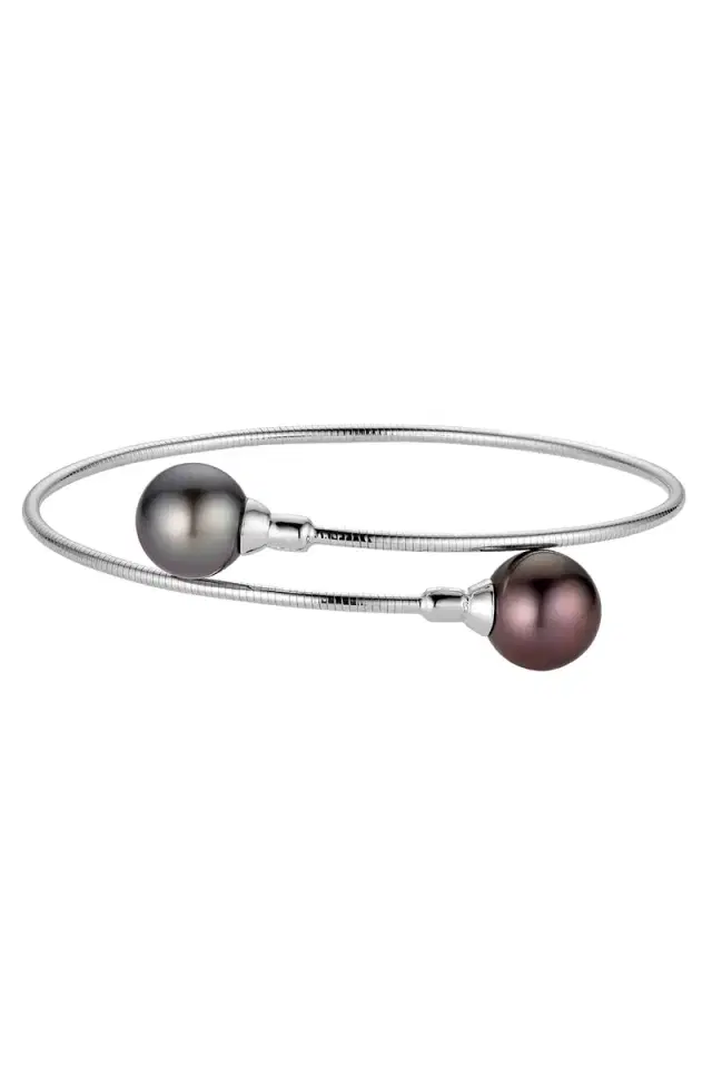 BAGGINS Black Tahitian Pearl Wire Bangle Bracelet