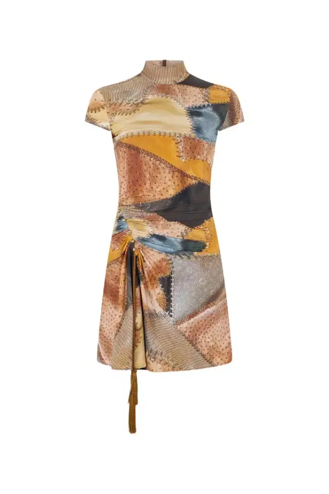 Roberto Cavalli Mini Dress With Patchwork Print