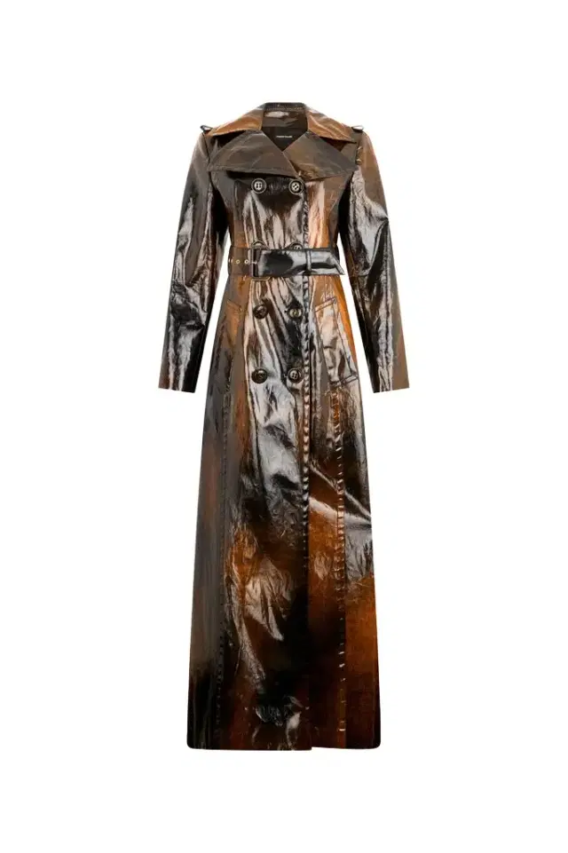 Roberto Cavalli Brown Trench Coat Used Effect