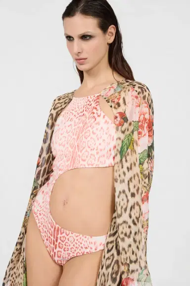 Roberto Cavalli Jaguar Pink Print One-Piece Swimsuit | Thumbnail 4 Roberto Cavalli Jaguar Pink Print One-Piece Swimsuit | Thumbnail 4