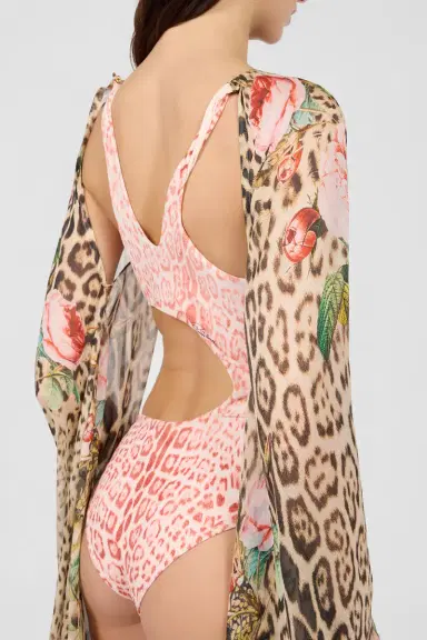 Roberto Cavalli Jaguar Pink Print One-Piece Swimsuit | Thumbnail 5 Roberto Cavalli Jaguar Pink Print One-Piece Swimsuit | Thumbnail 5
