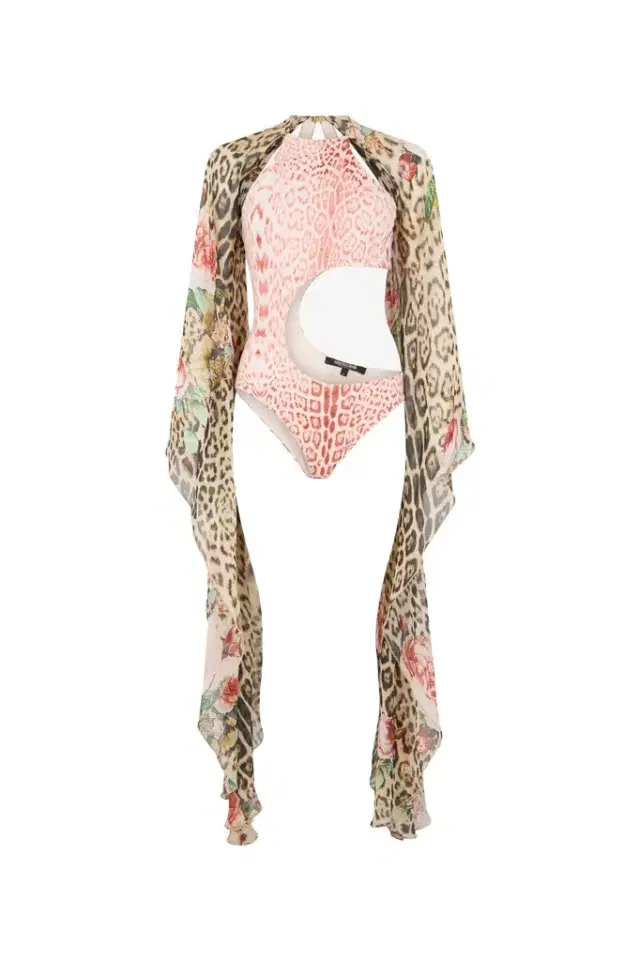 Roberto Cavalli Jaguar Pink Print One-Piece Swimsuit