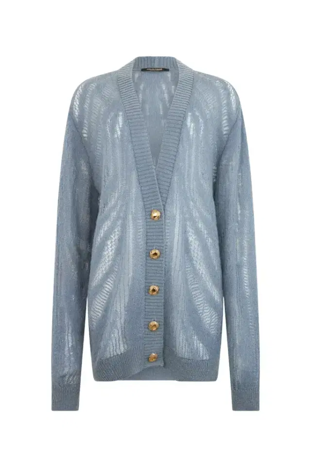 Knit Cardigan with Zebra Motif