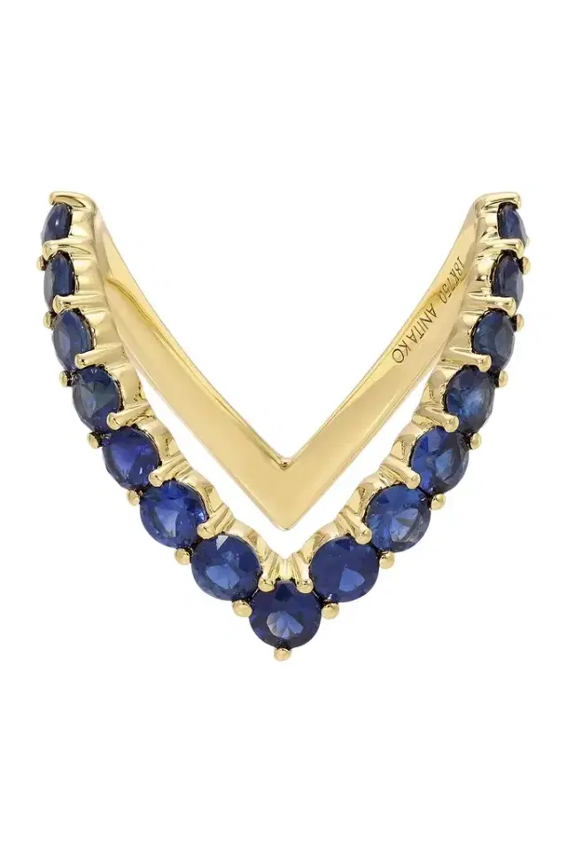 Anita Ko Blue Sapphire V Ring